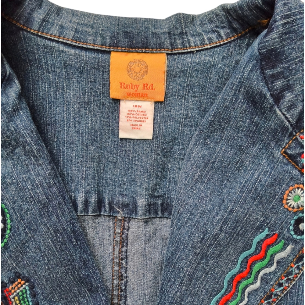 Ruby Road Embroidered Denim Jacket - image 7